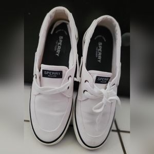 Sperry Top Sider Women’s Pier Boat Shoe White  Memory Foam  Size 9